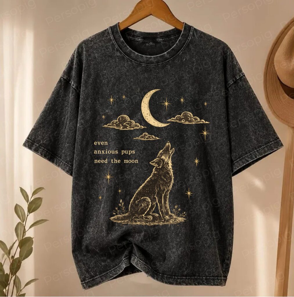 Even Anxious Pups Need The Moon Wash Shirt, NK The Divide Tour Comfort Color Shirt, Indie Music